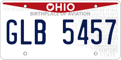 OH license plate GLB5457