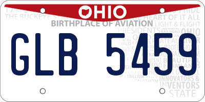OH license plate GLB5459
