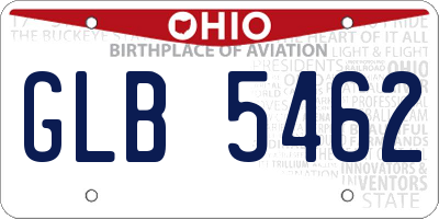 OH license plate GLB5462