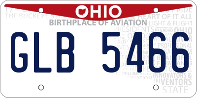 OH license plate GLB5466