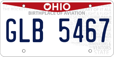 OH license plate GLB5467