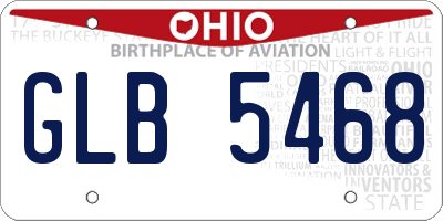 OH license plate GLB5468