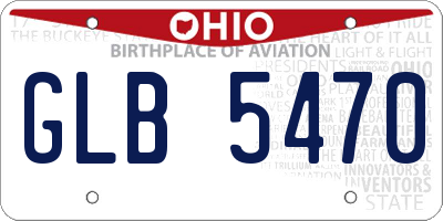 OH license plate GLB5470