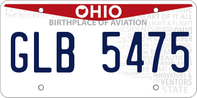 OH license plate GLB5475