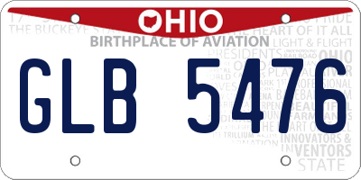 OH license plate GLB5476