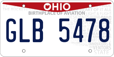 OH license plate GLB5478