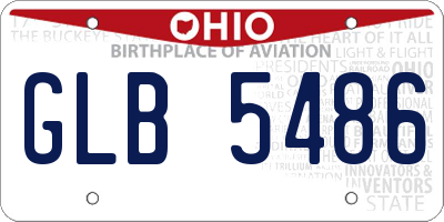 OH license plate GLB5486