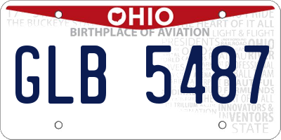 OH license plate GLB5487