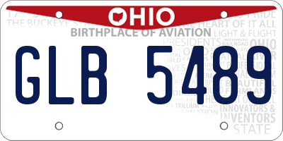 OH license plate GLB5489