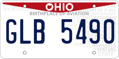 OH license plate GLB5490