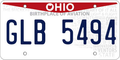 OH license plate GLB5494