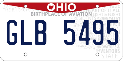 OH license plate GLB5495