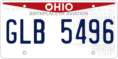 OH license plate GLB5496