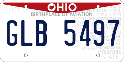 OH license plate GLB5497