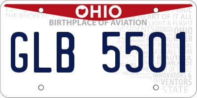 OH license plate GLB5501