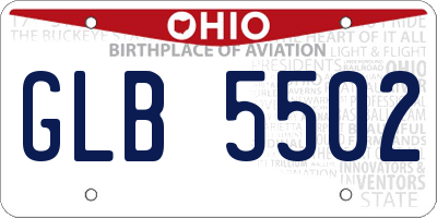 OH license plate GLB5502