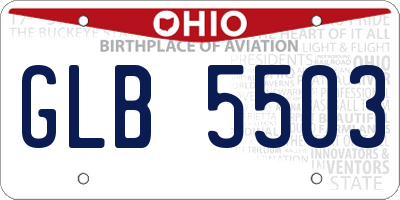 OH license plate GLB5503