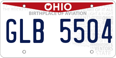 OH license plate GLB5504