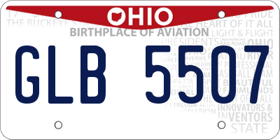 OH license plate GLB5507