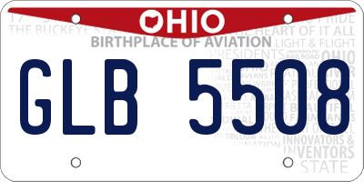 OH license plate GLB5508