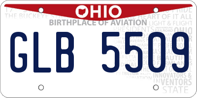 OH license plate GLB5509
