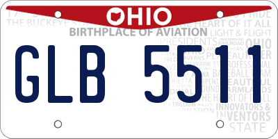OH license plate GLB5511