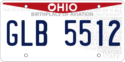 OH license plate GLB5512