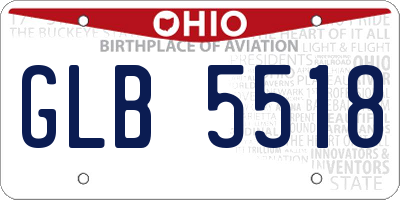 OH license plate GLB5518