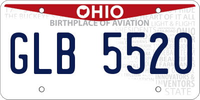 OH license plate GLB5520