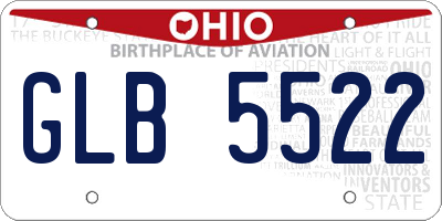 OH license plate GLB5522