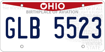 OH license plate GLB5523