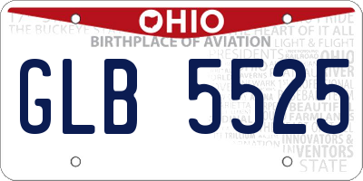 OH license plate GLB5525