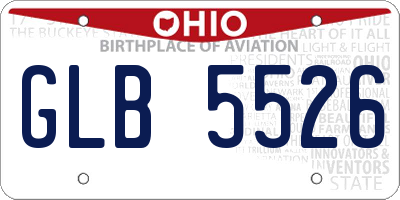 OH license plate GLB5526
