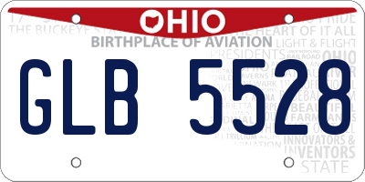 OH license plate GLB5528