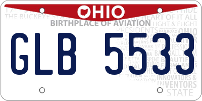 OH license plate GLB5533