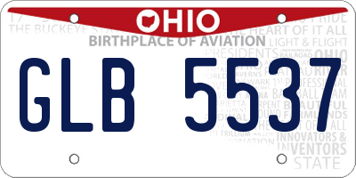 OH license plate GLB5537