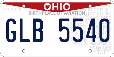 OH license plate GLB5540