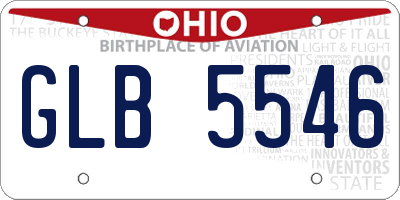 OH license plate GLB5546