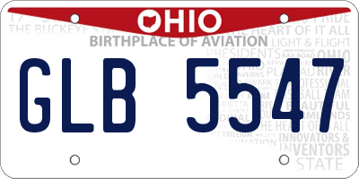 OH license plate GLB5547