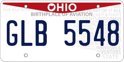 OH license plate GLB5548