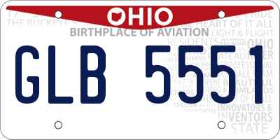 OH license plate GLB5551
