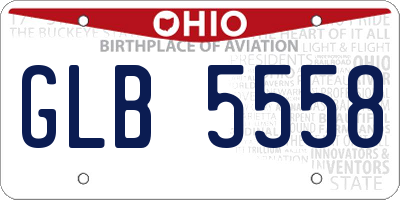 OH license plate GLB5558