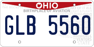 OH license plate GLB5560