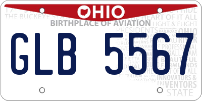 OH license plate GLB5567