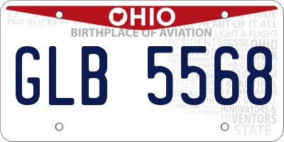 OH license plate GLB5568