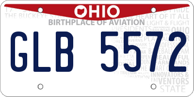 OH license plate GLB5572