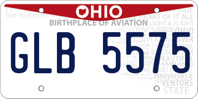 OH license plate GLB5575