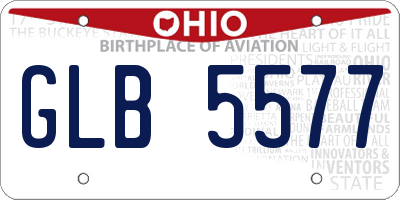 OH license plate GLB5577
