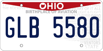OH license plate GLB5580