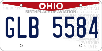 OH license plate GLB5584